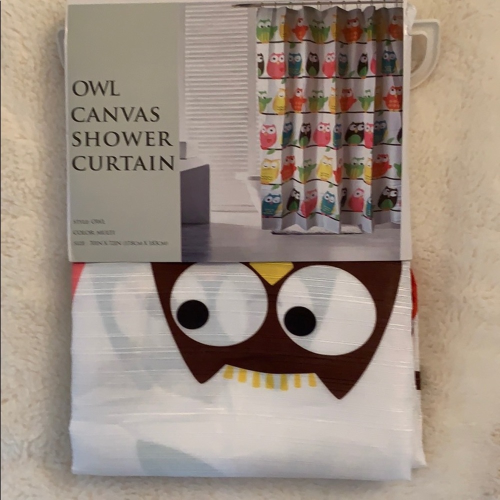 Owl canvas shower curtain